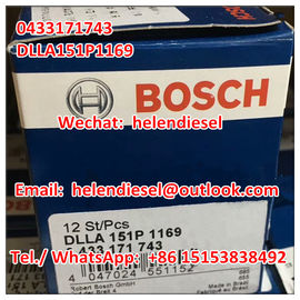 China Genuine and New BOSCH injector nozzle 0433171743 , 0 433 171 743 , DLLA151P1169 , DLLA 151P 1169 , Bosch original supplier