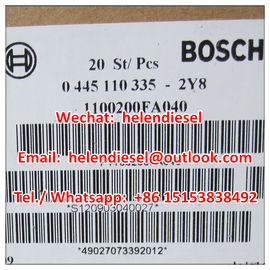 China Genuine and New BOSCH injector 0445110335 , 0 445 110 335 , 0445110 335 , 1100200FA040 JAC original, exchange 0445110512 supplier