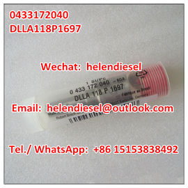 China Genuine Brand New BOSCH injector nozzle 0433172040 , 0 433 172 040 , DLLA118P1697 , DLLA 118 P 1697, Bosch original supplier