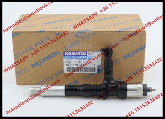 China Komatsu Fuel Injector 6251-11-3100 , 6251113100 original and new DENSO injector 9709500-607 , 095000-607# ,095000-6070 supplier