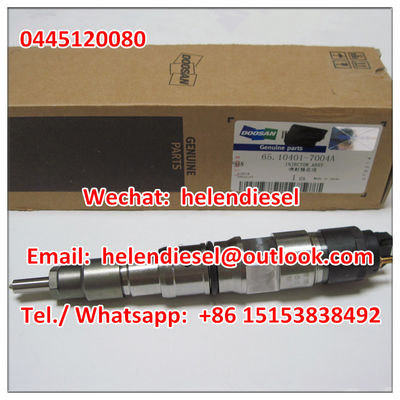 Genuine and New  injector 0445120080 , 0 445 120 080 ,Doosan 65.10401-7004 , 65.10401-7004A , 65104017004 ORIGINAL supplier