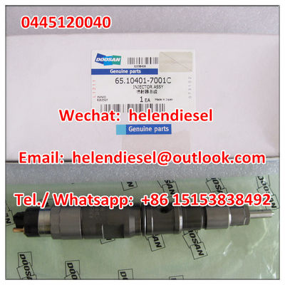 Genuine and New  injector 0445120040 , 0 445 120 040 ,65.10401-7001C , 65.10401-7001, 65104017001C,DAEWOO DOOSAN supplier